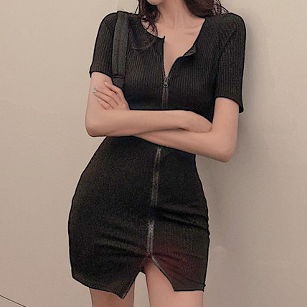 Sexy Tight Dress - 童貞を殺すチャックワンピース -