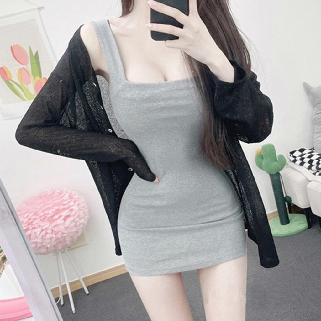 2way Simple Sexy Dress -2WAYニットシンプルワンピース-