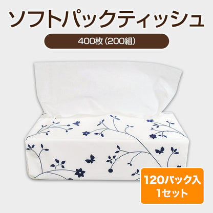ソフトパックティッシュ【400枚200組×120パック】